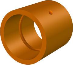 Plain bearing with a single groove and feed hole