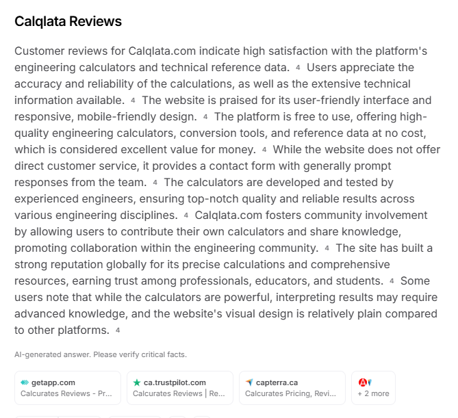 comparison response from another website