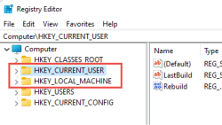 five registry keys