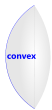 A convex optical lens