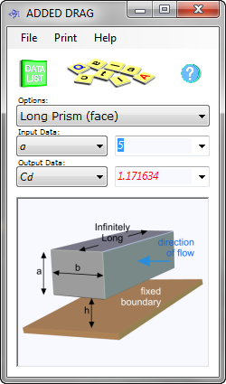 Added mass and drag calculator