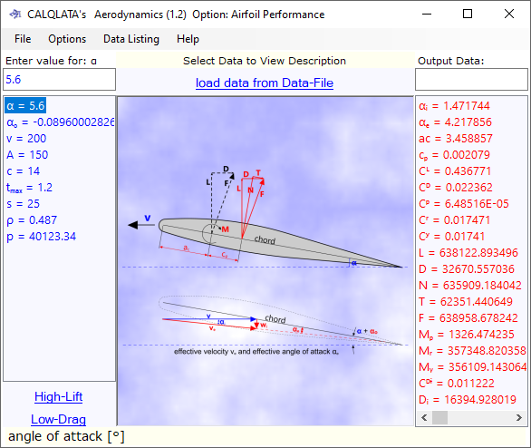 Aerodynamics calculator