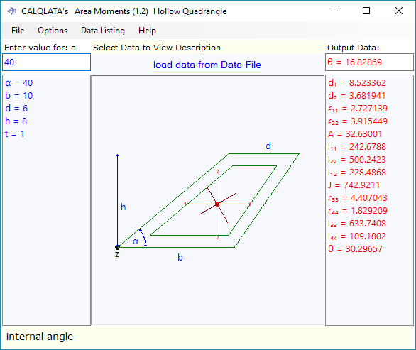 Calculator Name:
Area Moments Second moment of area calculator for various hollow shapes