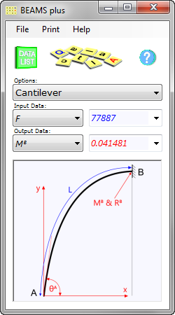 Flexible beam deflection calculator