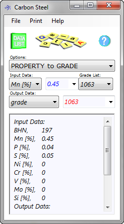 Carbon steel calculator