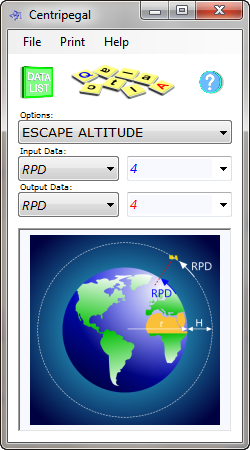 Centrifugal force calculator