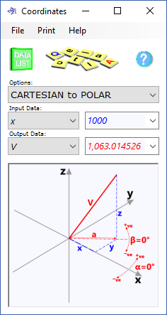 Global co-ordinates calculator