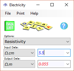 Electrical resistivity conversion