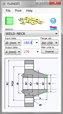 Flange Od Id Pcd Chart