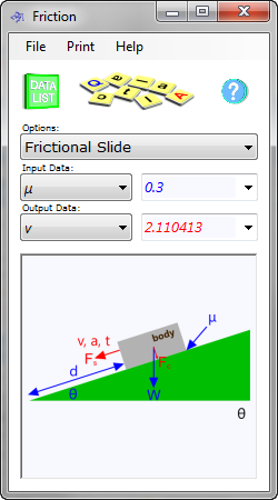 Friction coefficient calculator