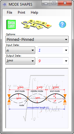 Mode shape calculator