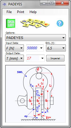 Padeye and shackle calculator