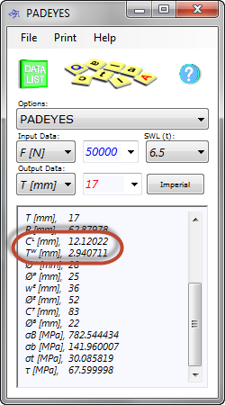 Example calculation for a 5t padeye