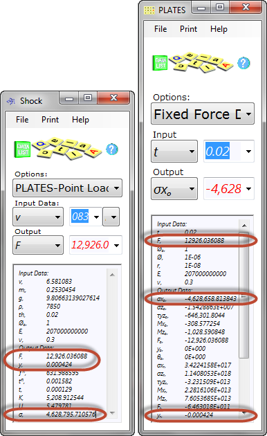 Typical shock calculation checking procudure