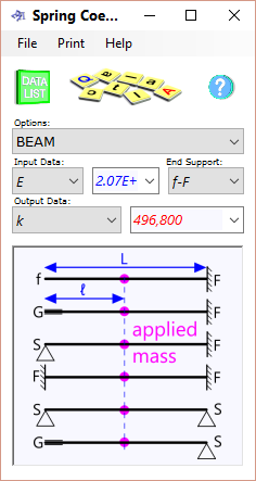 Spring coefficient calculator