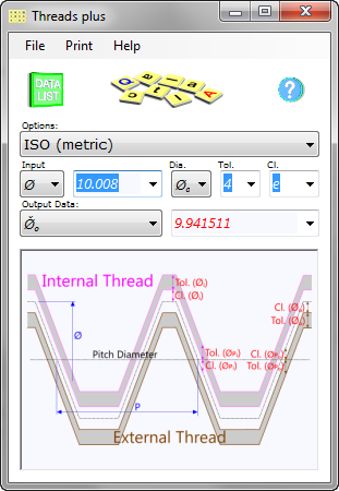 Screw thread machining calculator