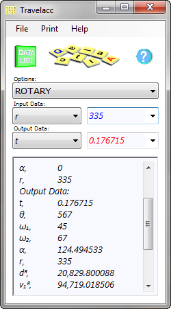 Velocity, acceleration and trajectory calculator