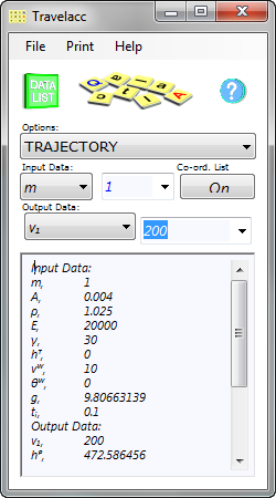 Calculation for trajectory plots