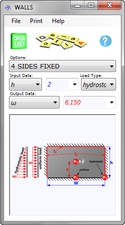 Walls, barriers and tanks calculator