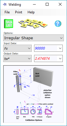 Fillet and butt welding calculator